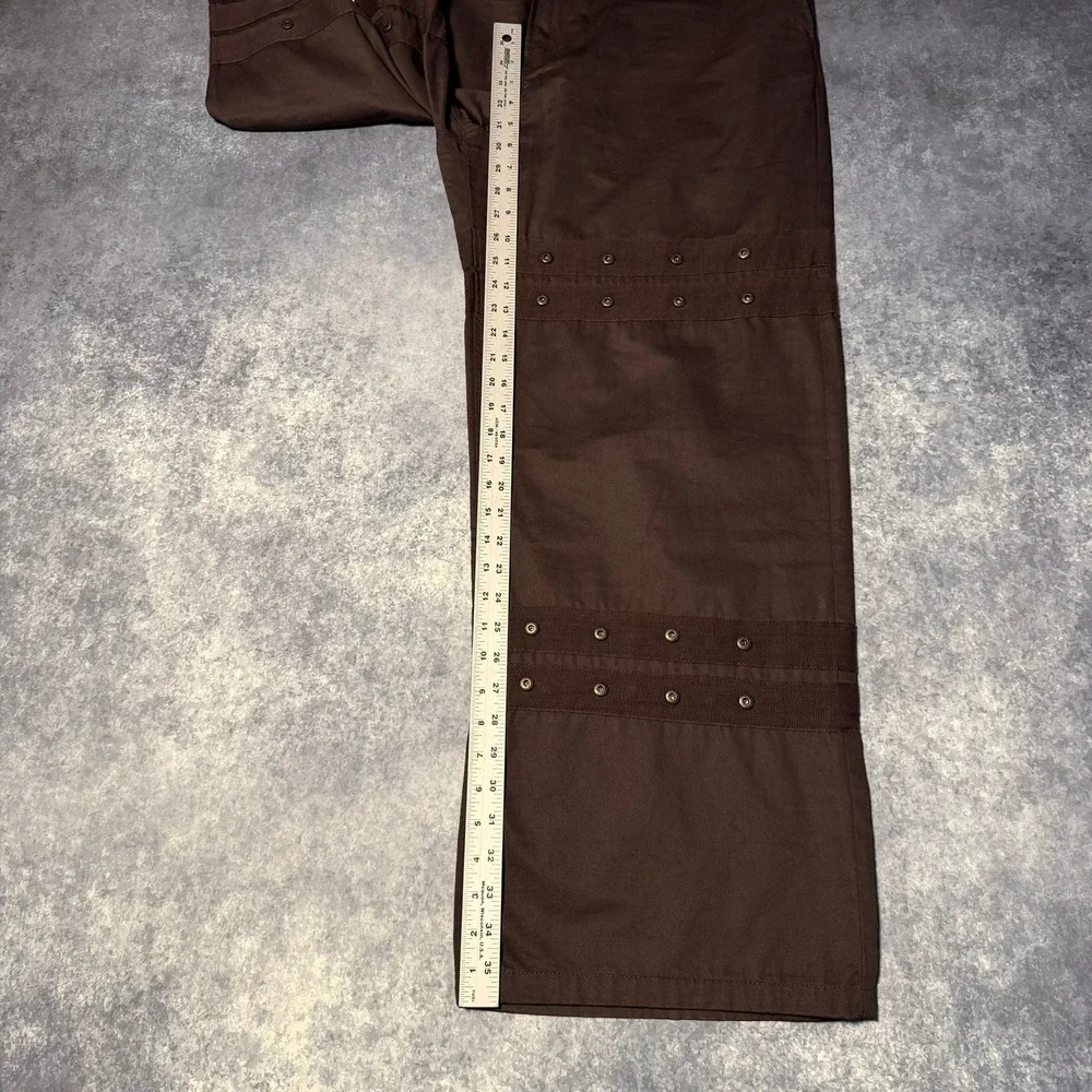 Zara Mens Brown Studded Wide Leg Cargo Pants Size 36 Utility Gorpcore Punk